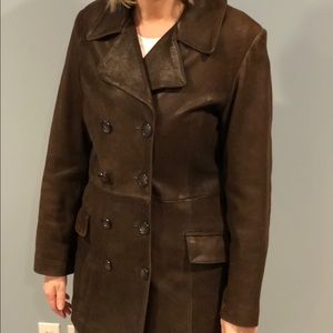 Women’s brown suede leather coat